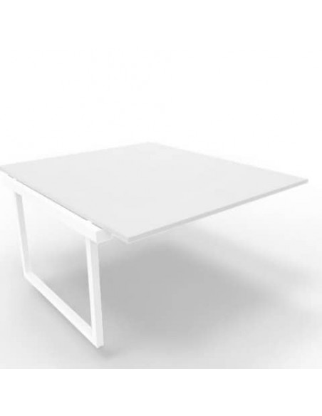 Postazione aggiuntiva bench piano grigio 140x160xH.75 cm gamba ad anello in acciaio bianco Practika P2 ECBIA14-GR-I