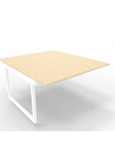 Postazione aggiuntiva bench piano rovere 140x160xH.75 cm gamba ad anello in acciaio bianco Practika P2 ECBIA14-RK-I