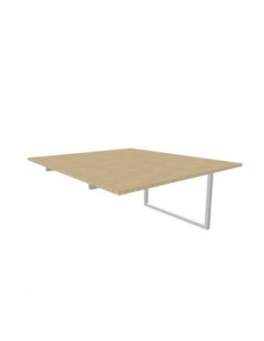 Postazione aggiuntiva bench piano rovere 140x160xH.75 cm gamba ad anello in acciaio argento Practika P2 ECBIA14-RK-A