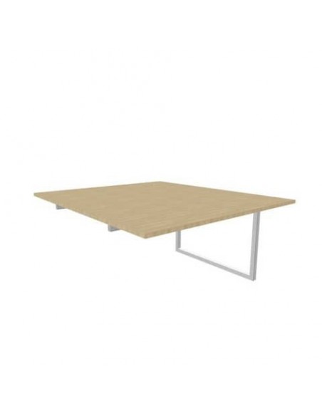 Postazione aggiuntiva bench piano rovere 140x160xH.75 cm gamba ad anello in acciaio argento Practika P2 ECBIA14-RK-A