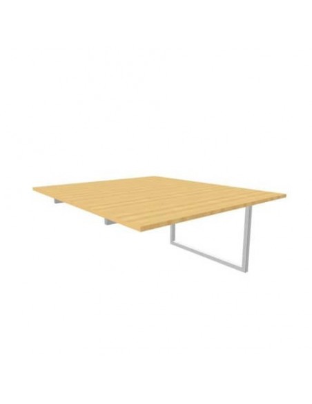 Postazione aggiuntiva bench piano faggio 140x160xH.75 cm gamba ad anello in acciaio argento Practika P2 ECBIA14-FA-A