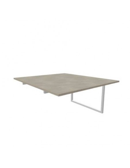 Postazione aggiuntiva bench cemento 140x160xH.75 cm gamba ad anello in acciaio argento Practika P2 ECBIA14-CL-A