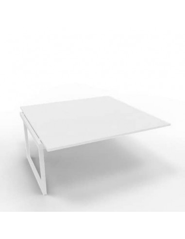 Postazione aggiuntiva bench piano bianco 160x160xH.75 cm gamba ad anello in acciaio bianco Practika P2 ECBIA16-BA-I