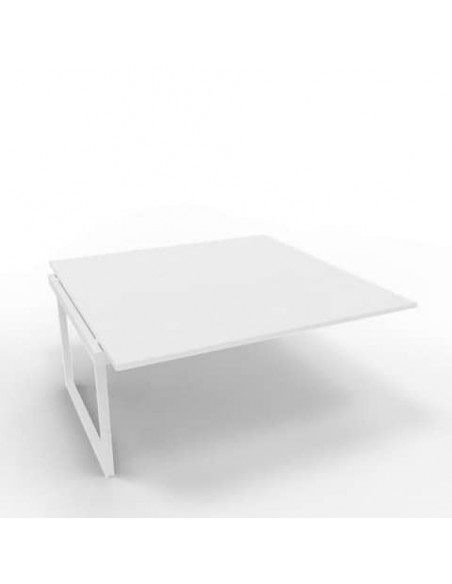 Postazione aggiuntiva bench piano bianco 160x160xH.75 cm gamba ad anello in acciaio bianco Practika P2 ECBIA16-BA-I