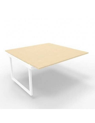 Postazione aggiuntiva bench piano rovere 160x160xH.75 cm gamba ad anello in acciaio bianco Practika P2 ECBIA16-RK-I