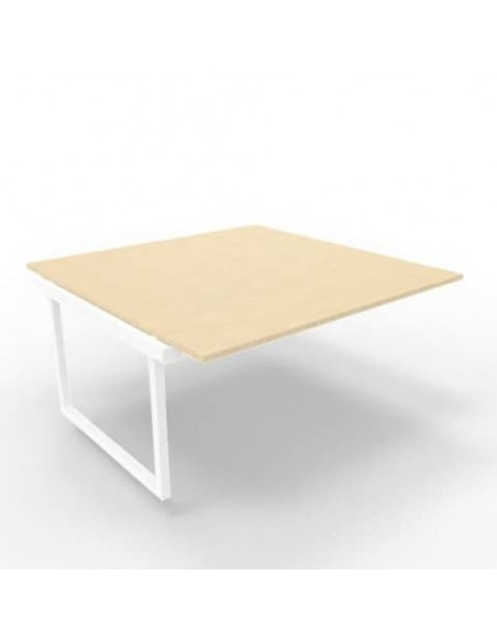 Postazione aggiuntiva bench piano rovere 160x160xH.75 cm gamba ad anello in acciaio bianco Practika P2 ECBIA16-RK-I