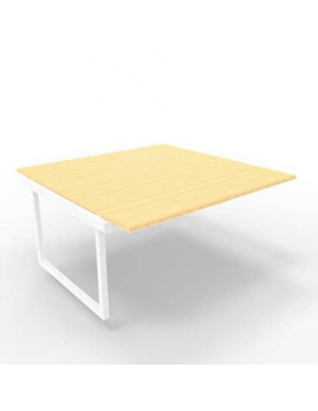 Postazione aggiuntiva bench piano faggio 160x160xH.75 cm gamba ad anello in acciaio bianco Practika P2 ECBIA16-FA-I