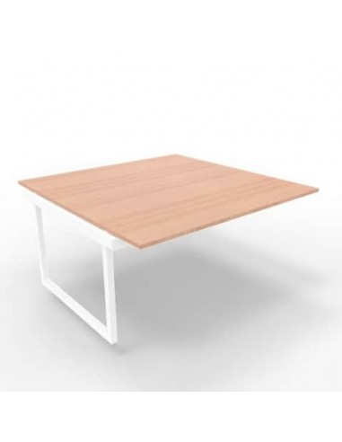 Postazione aggiuntiva bench piano noce 160x160xH.75 cm gamba ad anello in acciaio bianco Practika P2 ECBIA16-NO-I