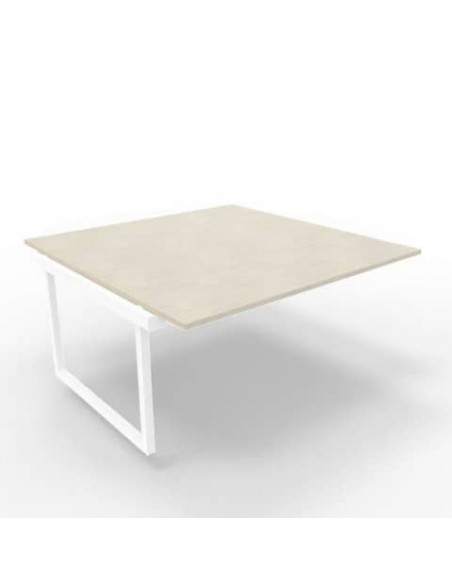 Postazione aggiuntiva bench cemento 160x160xH.75 cm gamba ad anello in acciaio bianco Practika P2 ECBIA16-CL-I