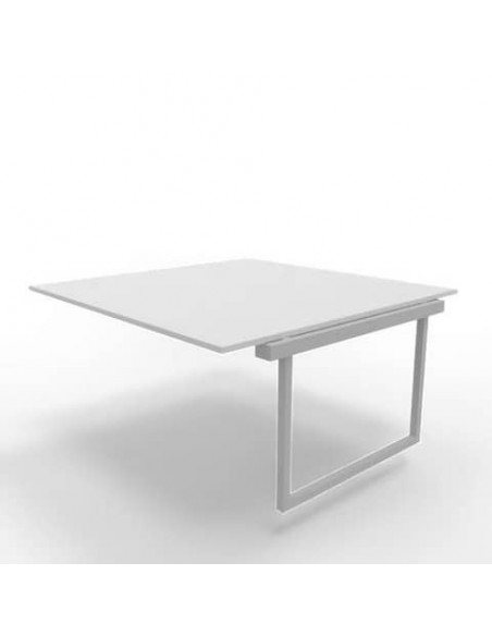 Postazione aggiuntiva bench piano grigio 160x160xH.75 cm gamba ad anello in acciaio argento Practika P2 ECBIA16-GR-A