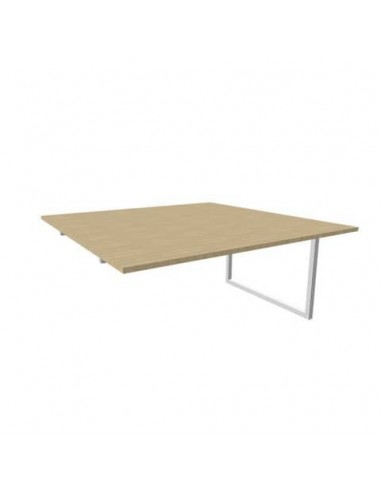 Postazione aggiuntiva bench piano rovere 160x160xH.75 cm gamba ad anello in acciaio argento Practika P2 ECBIA16-RK-A