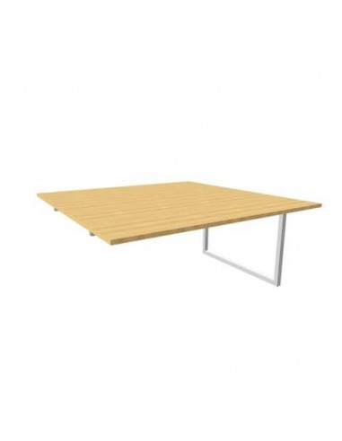 Postazione aggiuntiva bench piano faggio 160x160xH.75 cm gamba ad anello in acciaio argento Practika P2 ECBIA16-FA-A