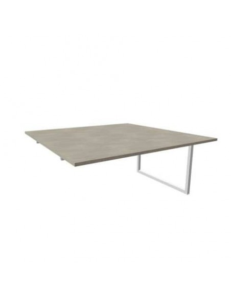 Postazione aggiuntiva bench cemento 160x160xH.75 cm gamba ad anello in acciaio argento Practika P2 ECBIA16-CL-A