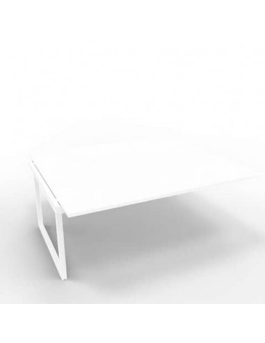 Postazione aggiuntiva bench piano bianco 180x160xH.75 cm gamba ad anello in acciaio bianco Practika P2 ECBIA18-BA-I