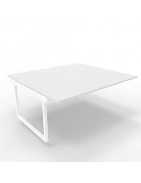 Postazione aggiuntiva bench piano grigio 180x160xH.75 cm gamba ad anello in acciaio bianco Practika P2 ECBIA18-GR-I