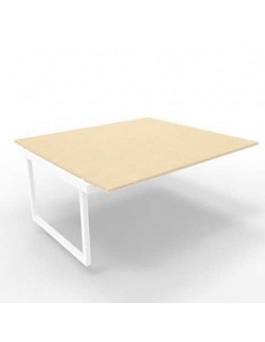 Postazione aggiuntiva bench piano rovere 180x160xH.75 cm gamba ad anello in acciaio bianco Practika P2 ECBIA18-RK-I