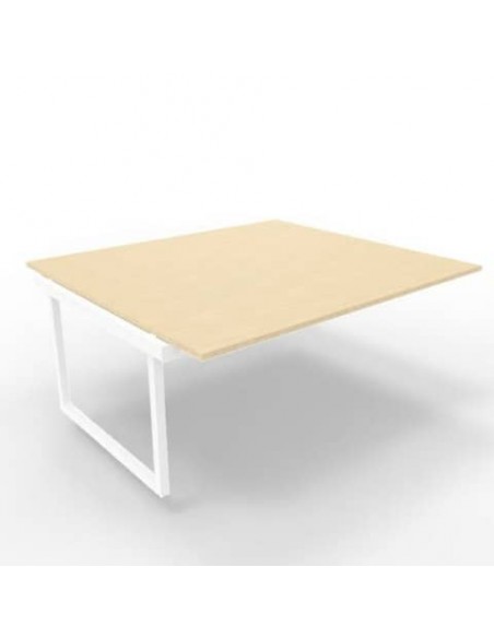 Postazione aggiuntiva bench piano rovere 180x160xH.75 cm gamba ad anello in acciaio bianco Practika P2 ECBIA18-RK-I