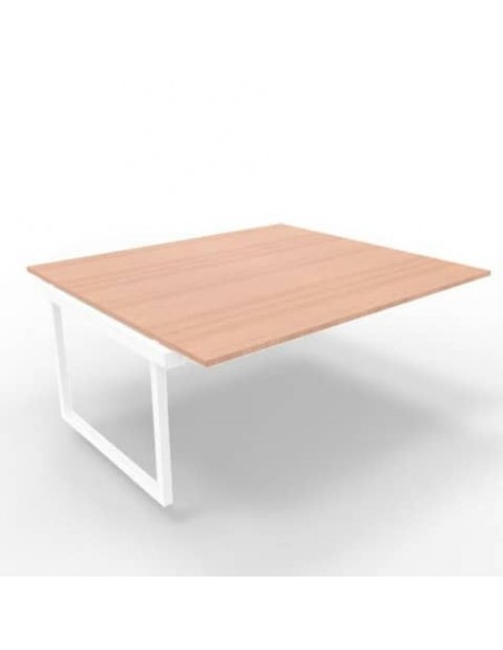 Postazione aggiuntiva bench piano noce 180x160xH.75 cm gamba ad anello in acciaio bianco Practika P2 ECBIA18-NO-I