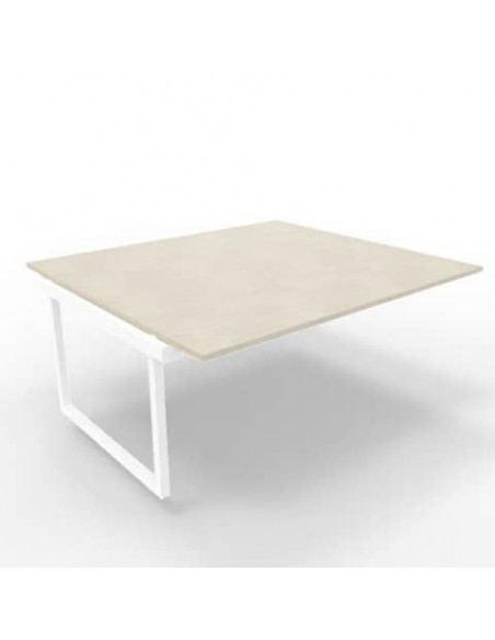 Postazione aggiuntiva bench cemento 180x160xH.75 cm gamba ad anello in acciaio bianco Practika P2 ECBIA18-CL-I