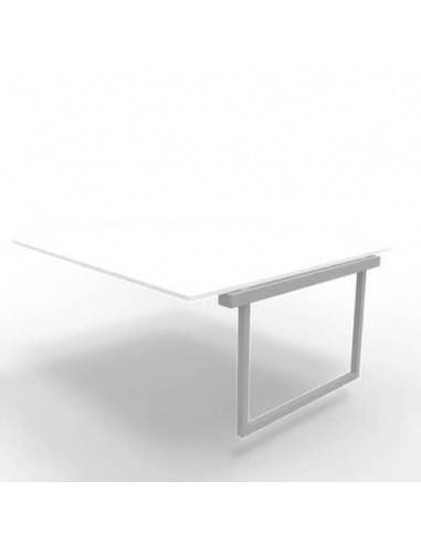 Postazione aggiuntiva bench piano bianco 180x160xH.75 cm gamba ad anello in acciaio argento Practika P2 ECBIA18-BA-A