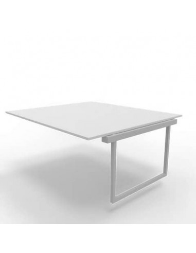 Postazione aggiuntiva bench piano grigio 180x160xH.75 cm gamba ad anello in acciaio argento Practika P2 ECBIA18-GR-A