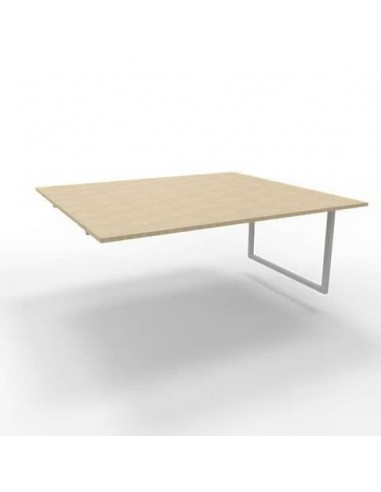 Postazione aggiuntiva bench piano rovere 180x160xH.75 cm gamba ad anello in acciaio argento Practika P2 ECBIA18-RK-A