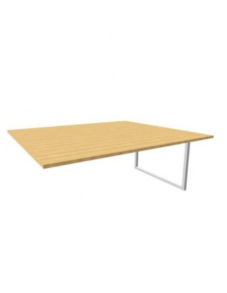 Postazione aggiuntiva bench piano faggio 180x160xH.75 cm gamba ad anello in acciaio argento Practika P2 ECBIA18-FA-A