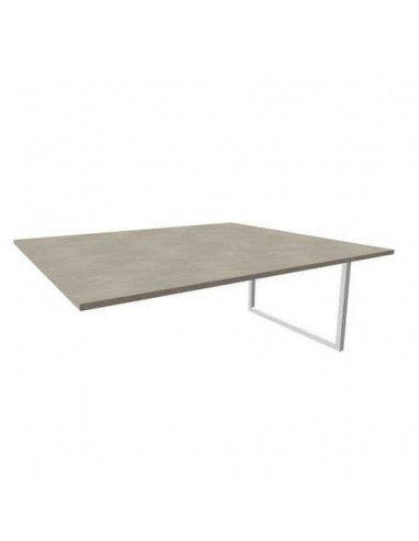 Postazione aggiuntiva bench cemento 180x160xH.75 cm gamba ad anello in acciaio argento Practika P2 ECBIA18-CL-A