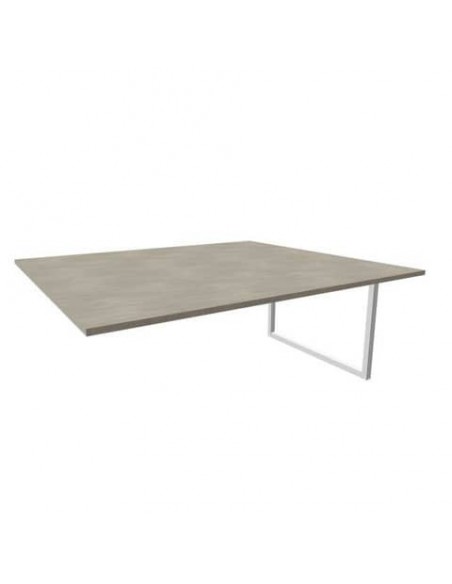 Postazione aggiuntiva bench cemento 180x160xH.75 cm gamba ad anello in acciaio argento Practika P2 ECBIA18-CL-A