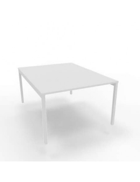 Bench piano bianco 120x160xH.75 cm gamba a ponte in acciaio bianco linea Practika P3 Quadrifoglio - ECBEC12-BA-I