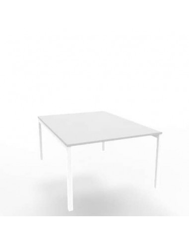 Bench piano grigio 120x160xH.75 cm gamba a ponte in acciaio bianco linea Practika P3 Quadrifoglio - ECBEC12-GR-I