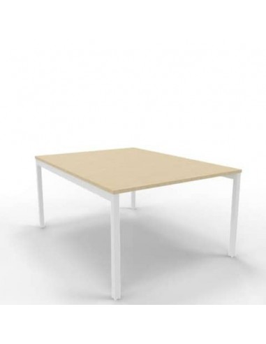 Bench piano rovere 120x160xH.75 cm gamba a ponte in acciaio bianco linea Practika P3 Quadrifoglio - ECBEC12-RK-I