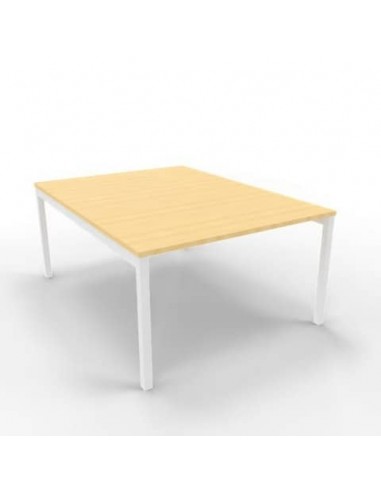 Bench piano faggio 120x160xH.75 cm gamba a ponte in acciaio bianco linea Practika P3 Quadrifoglio - ECBEC12-FA-I