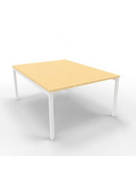 Bench piano faggio 120x160xH.75 cm gamba a ponte in acciaio bianco linea Practika P3 Quadrifoglio - ECBEC12-FA-I