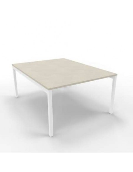 Bench piano cemento 120x160xH.75 cm gamba a ponte in acciaio bianco linea Practika P3 Quadrifoglio - ECBEC12-CL-I