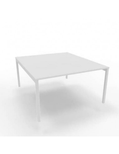 Bench piano bianco 140x160xH.75 cm gamba a ponte in acciaio bianco linea Practika P3 Quadrifoglio - ECBEC14-BA-I