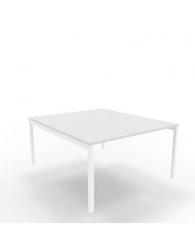 Bench piano grigio 140x160xH.75 cm gamba a ponte in acciaio bianco linea Practika P3 Quadrifoglio - ECBEC14-GR-I