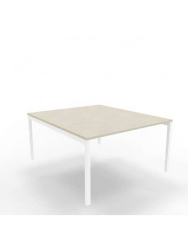 Bench piano cemento 140x160xH.75 cm gamba a ponte in acciaio bianco linea Practika P3 Quadrifoglio - ECBEC14-CL-I