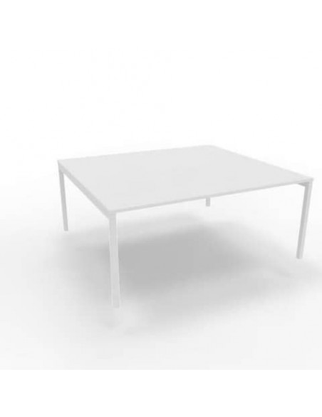 Bench piano bianco 180x160xH.75 cm gamba a ponte in acciaio bianco linea Practika P3 Quadrifoglio - ECBEC18-BA-I