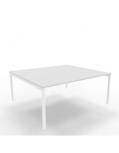 Bench piano grigio 180x160xH.75 cm gamba a ponte in acciaio bianco linea Practika P3 Quadrifoglio - ECBEC18-GR-I