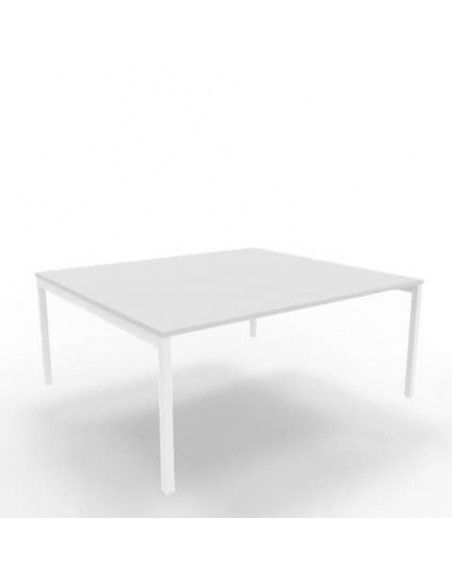 Bench piano grigio 180x160xH.75 cm gamba a ponte in acciaio bianco linea Practika P3 Quadrifoglio - ECBEC18-GR-I