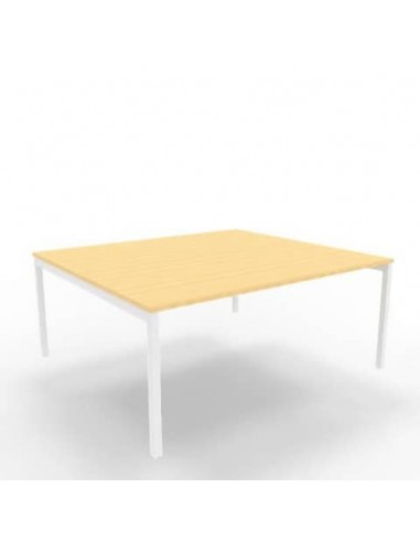 Bench piano faggio 180x160xH.75 cm gamba a ponte in acciaio bianco linea Practika P3 Quadrifoglio - ECBEC18-FA-I