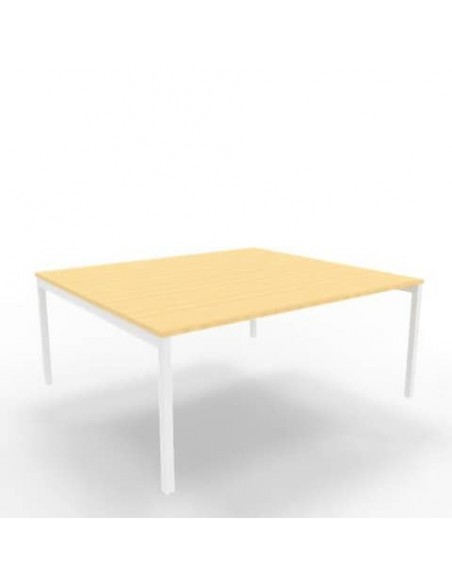 Bench piano faggio 180x160xH.75 cm gamba a ponte in acciaio bianco linea Practika P3 Quadrifoglio - ECBEC18-FA-I