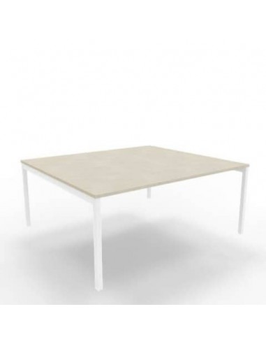 Bench piano cemento 180x160xH.75 cm gamba a ponte in acciaio bianco linea Practika P3 Quadrifoglio - ECBEC18-CL-I