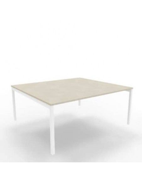 Bench piano cemento 180x160xH.75 cm gamba a ponte in acciaio bianco linea Practika P3 Quadrifoglio - ECBEC18-CL-I