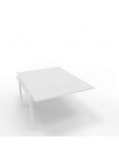 Postazione aggiuntiva bench piano bianco 120x160xH.75 cm gamba a ponte in acciaio bianco Practika P3 - ECBIC12-BA-I