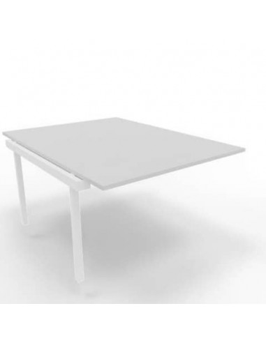 Postazione aggiuntiva bench piano grigio 120x160xH.75 cm gamba a ponte in acciaio bianco Practika P3 - ECBIC12-GR-I