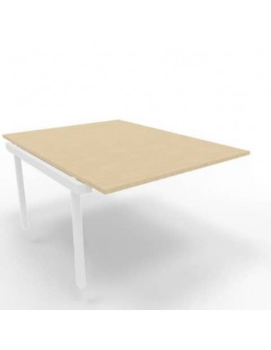 Postazione aggiuntiva bench piano rovere 120x160xH.75 cm gamba a ponte in acciaio bianco Practika P3 - ECBIC12-RK-I