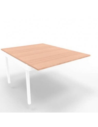 Postazione aggiuntiva bench piano noce 120x160xH.75 cm gamba a ponte in acciaio bianco Practika P3 - ECBIC12-NO-I