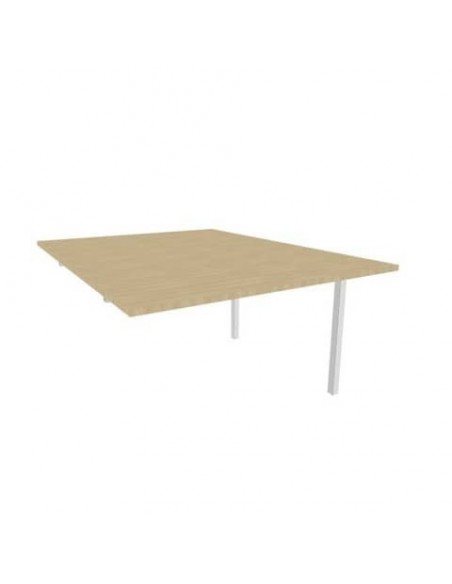 Postazione aggiuntiva bench piano rovere 120x160xH.75 cm gamba a ponte in acciaio argento Practika P3 - ECBIC12-RK-A